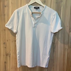 Express Men’s Cream Henley Short Sleeve